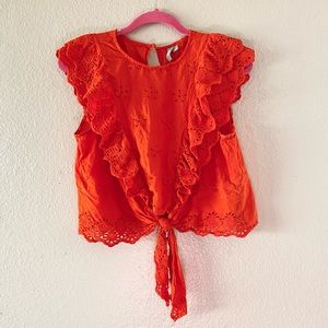 ASOS ruffle tie blouse